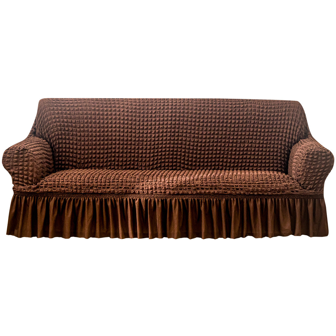 Seersucker Sofa Slipcover with Skirt Stretch Couch Slipcover Easy Fit Universal Furniture Protector - Ornate Home