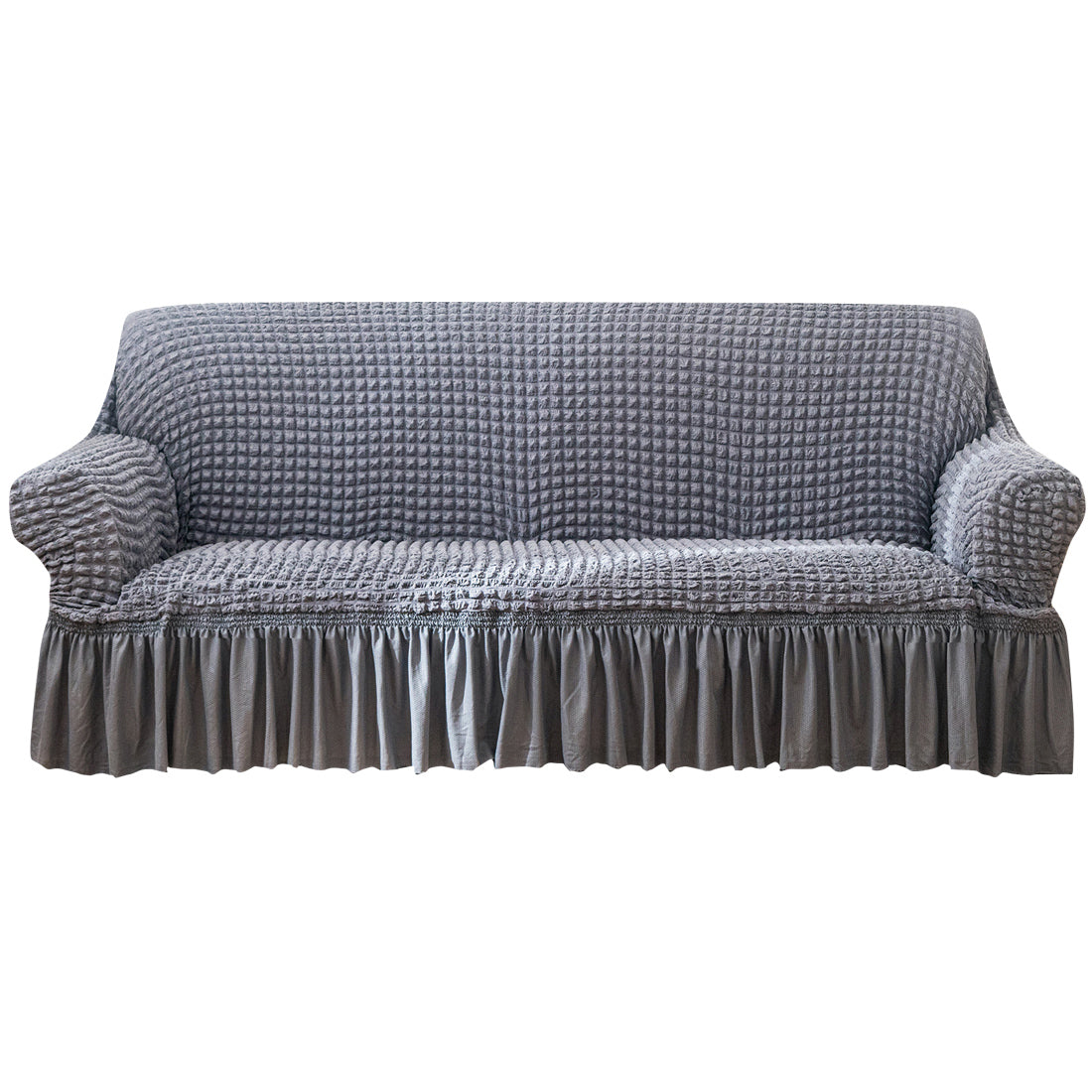 Seersucker Sofa Slipcover with Skirt Stretch Couch Slipcover Easy Fit Universal Furniture Protector - Ornate Home