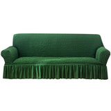 Seersucker Sofa Slipcover with Skirt Stretch Couch Slipcover Easy Fit Universal Furniture Protector - Ornate Home