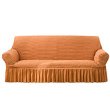 Seersucker Sofa Slipcover with Skirt Stretch Couch Slipcover Easy Fit Universal Furniture Protector - Ornate Home