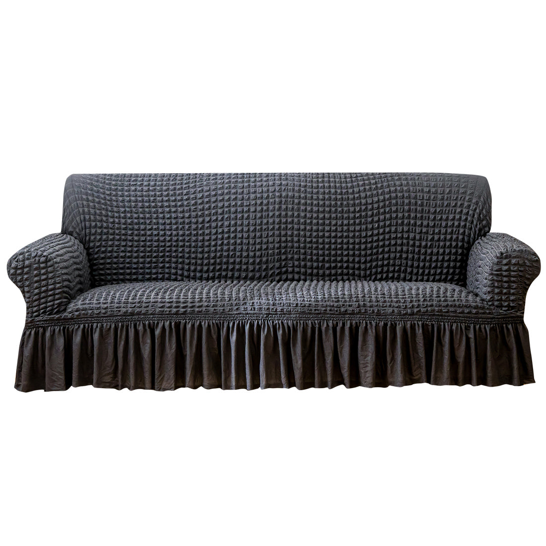 Seersucker Sofa Slipcover with Skirt Stretch Couch Slipcover Easy Fit Universal Furniture Protector - Ornate Home