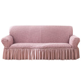 Seersucker Sofa Slipcover with Skirt Stretch Couch Slipcover Easy Fit Universal Furniture Protector - Ornate Home