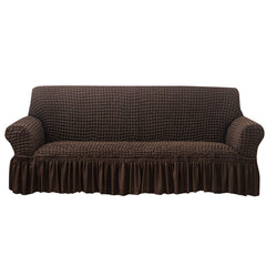 Seersucker Sofa Slipcover with Skirt Stretch Couch Slipcover Easy Fit Universal Furniture Protector - Ornate Home