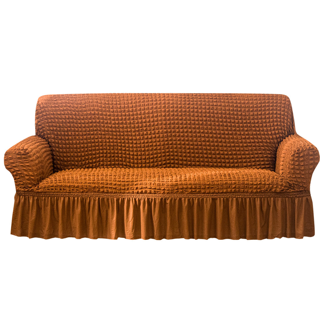 Seersucker Sofa Slipcover with Skirt Stretch Couch Slipcover Easy Fit Universal Furniture Protector - Ornate Home