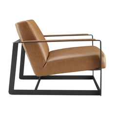 Seg Tan Vegan Leather Accent Chair - Ornate Home