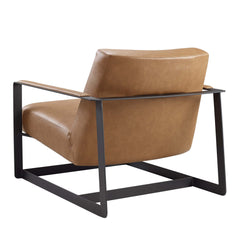 Seg Tan Vegan Leather Accent Chair - Ornate Home