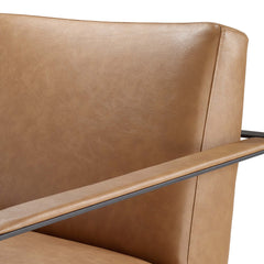 Seg Tan Vegan Leather Accent Chair - Ornate Home