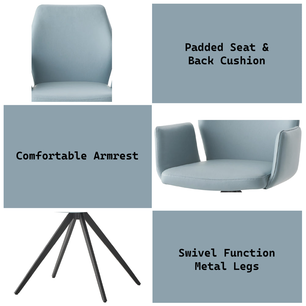 Segismunda Light Blue Side Chair - Ornate Home
