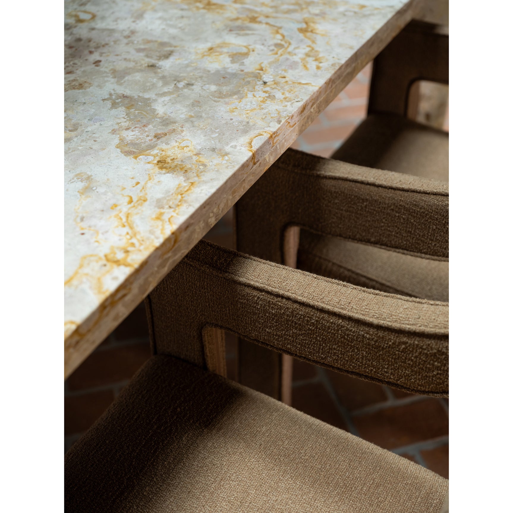 Segment Beige Panther Stone Dining Table - Ornate Home