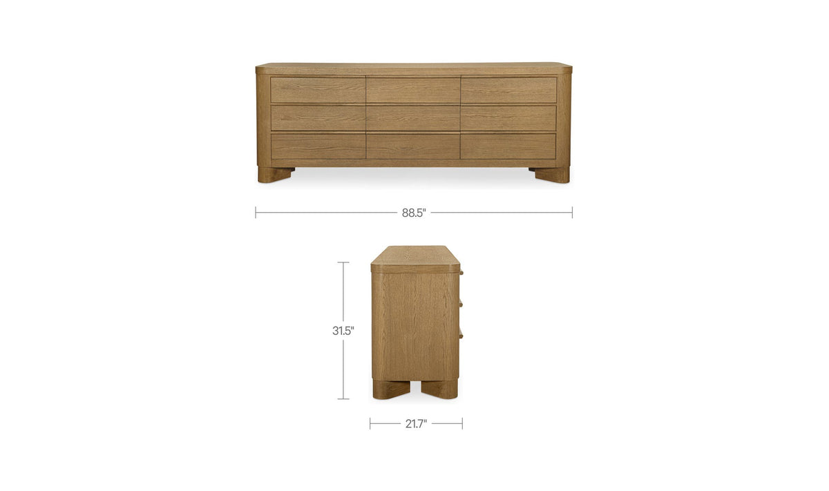 Segment Heritage Brown 9 Drawer Dresser - Ornate Home