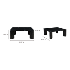 Segment Jetty Black Coffee Table - Ornate Home