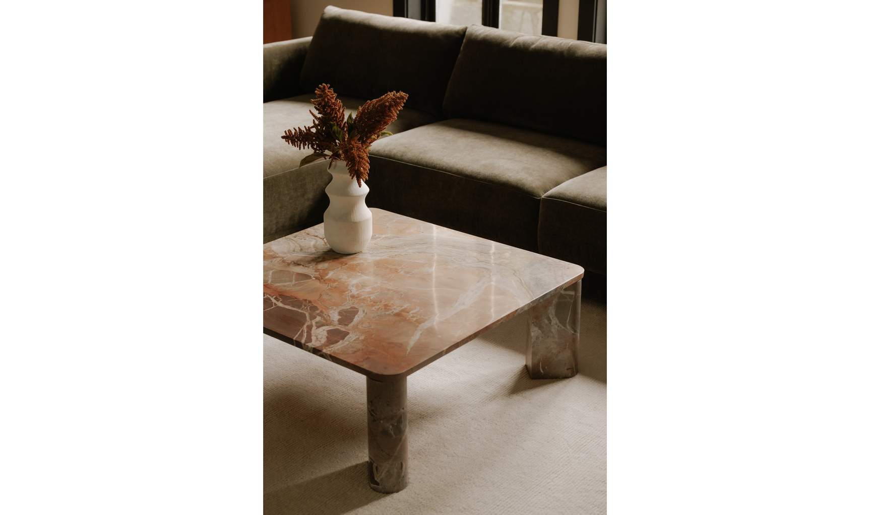 Segment Orange Levante Marble Coffee Table - Ornate Home