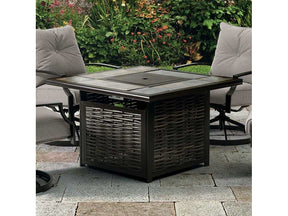 Segovia Black & Gray Fire Pit Table - Ornate Home