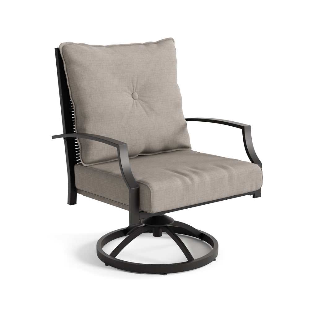 Segovia Black & Gray Outdoor Dining Set w/ Fire Pit / 5pc - Ornate Home