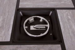 Segovia Black & Gray Outdoor Dining Set w/ Fire Pit / 5pc - Ornate Home