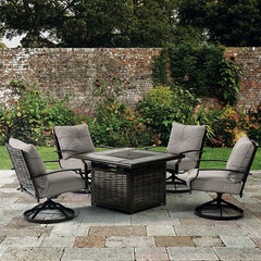 Segovia Black & Gray Swivel Chair (Set of 4) - Ornate Home