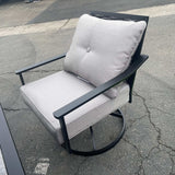 Segovia Black & Gray Swivel Chair (Set of 4) - Ornate Home