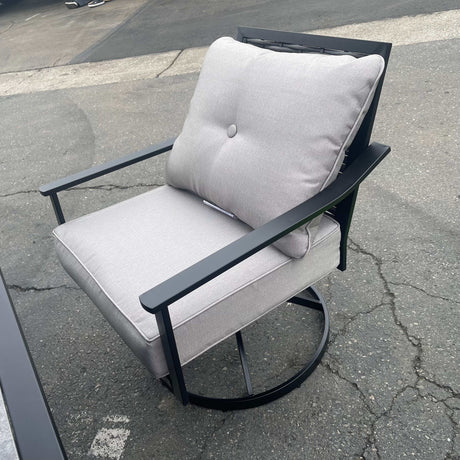 Segovia Black & Gray Swivel Chair (Set of 4) - Ornate Home