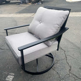 Segovia Black & Gray Swivel Chair (Set of 4) - Ornate Home