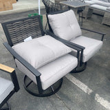 Segovia Black & Gray Swivel Chair (Set of 4) - Ornate Home