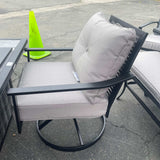 Segovia Black & Gray Swivel Chair (Set of 4) - Ornate Home