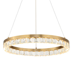 Segovia Brass Round Crystal LED Chandelier - Ornate Home