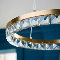 Segovia Brass Round Crystal LED Chandelier - Ornate Home