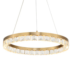 Segovia Brass Round Crystal LED Chandelier - Ornate Home