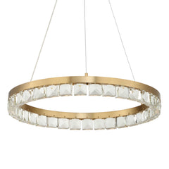Segovia Brass Round Crystal LED Chandelier - Ornate Home