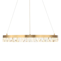 Segovia Brass Round Crystal LED Chandelier - Ornate Home