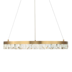 Segovia Brass Round Crystal LED Chandelier - Ornate Home