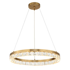 Segovia Brass Round Crystal LED Chandelier - Ornate Home
