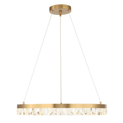 Segovia Brass Round Crystal LED Chandelier - Ornate Home