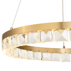 Segovia Brass Round Crystal LED Chandelier - Ornate Home
