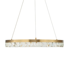 Segovia Brass Round Crystal LED Chandelier - Ornate Home