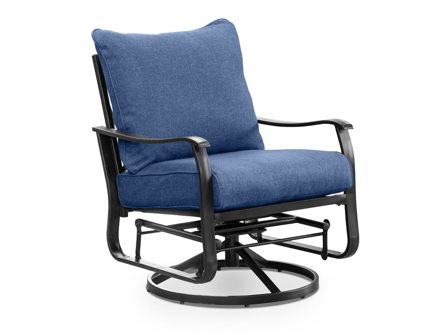 Segovia Navy/Black Swivel Glider Arm Chair - Ornate Home