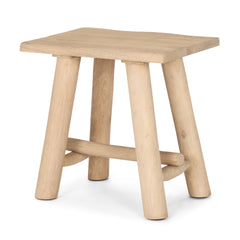 Sekou Light Brown Short Wooden Craftsman Stool - Ornate Home