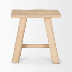Sekou Light Brown Short Wooden Craftsman Stool - Ornate Home