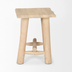 Sekou Light Brown Short Wooden Craftsman Stool - Ornate Home