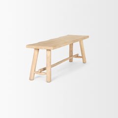 Sekou Light Brown Wooden Craftsman Bench