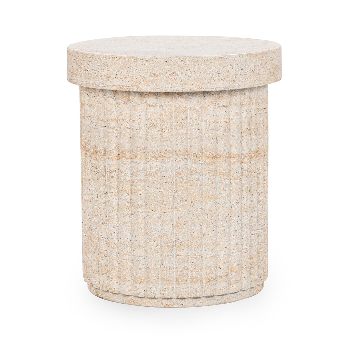 Selah Capri Limestone Outdoor Accent Table - Ornate Home