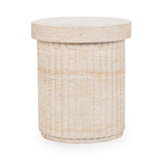Selah Capri Limestone Outdoor Accent Table - Ornate Home