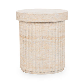 Selah Capri Limestone Outdoor Accent Table - Ornate Home