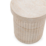 Selah Capri Limestone Outdoor Accent Table - Ornate Home