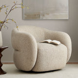 Selby Linen Textured Woven Fabric Swivel Accent Chair - Ornate Home