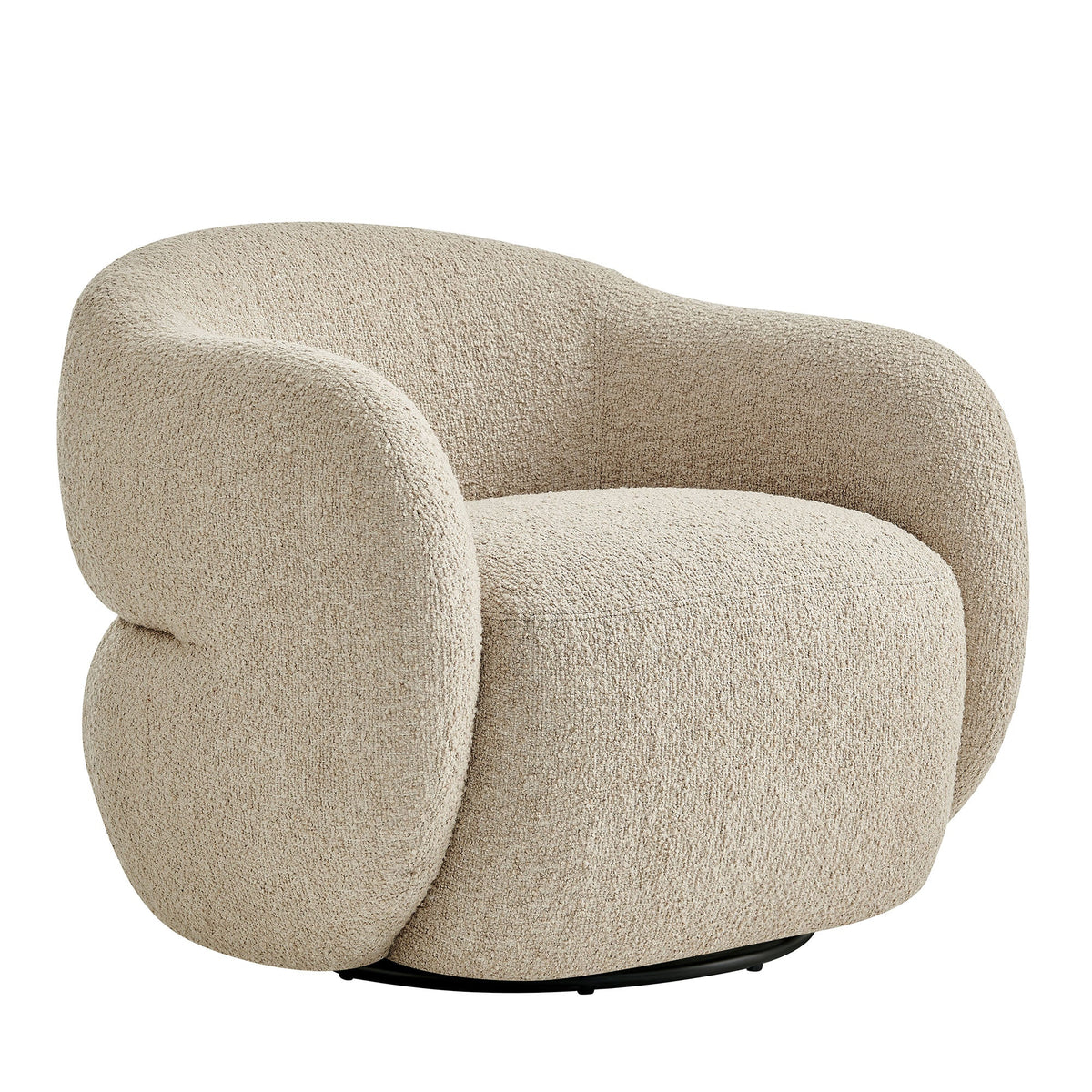 Selby Linen Textured Woven Fabric Swivel Accent Chair - Ornate Home