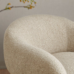 Selby Linen Textured Woven Fabric Swivel Accent Chair - Ornate Home