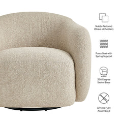 Selby Linen Textured Woven Fabric Swivel Accent Chair - Ornate Home