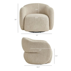Selby Linen Textured Woven Fabric Swivel Accent Chair - Ornate Home