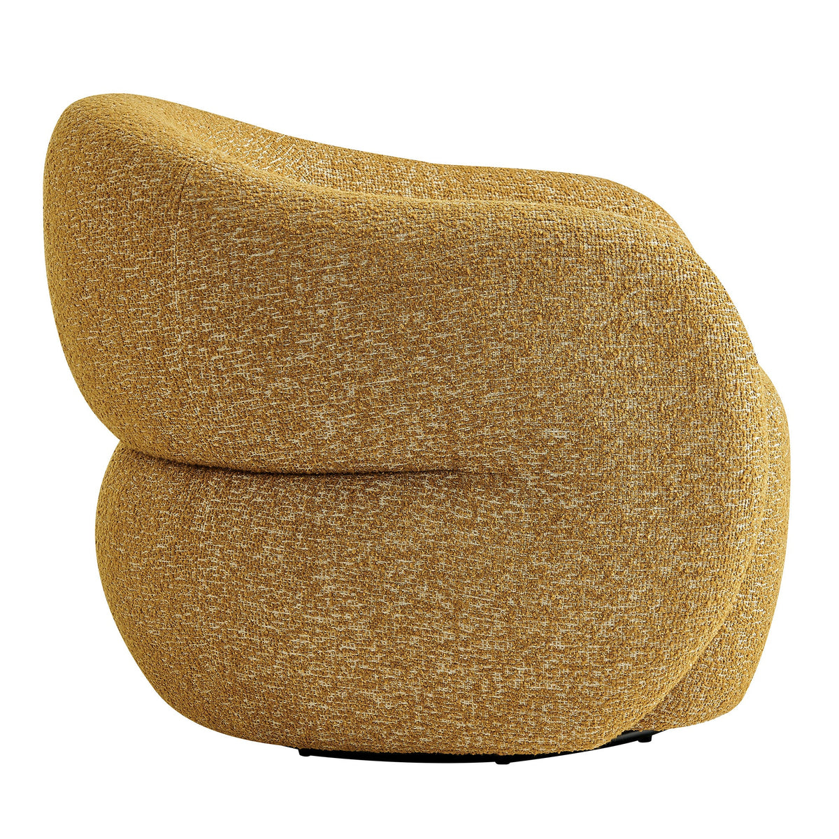 Selby Mustard Textured Woven Fabric Swivel Accent Chair - Ornate Home